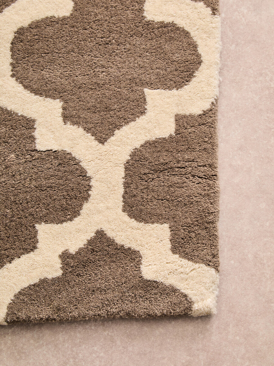 Orsina Brown and Natural Rug with modern geometric pattern for stylish home decor