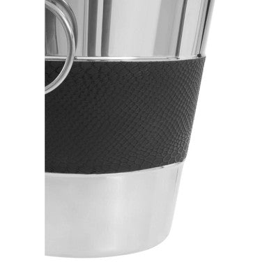 Orsina Stainless Steel Ice Bucket with Stylish Black Textured Grip for Elegant Entertaining