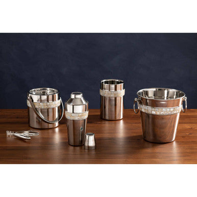 Orsina wine bucket set featuring stainless steel design with decorative accents for stylish entertaining