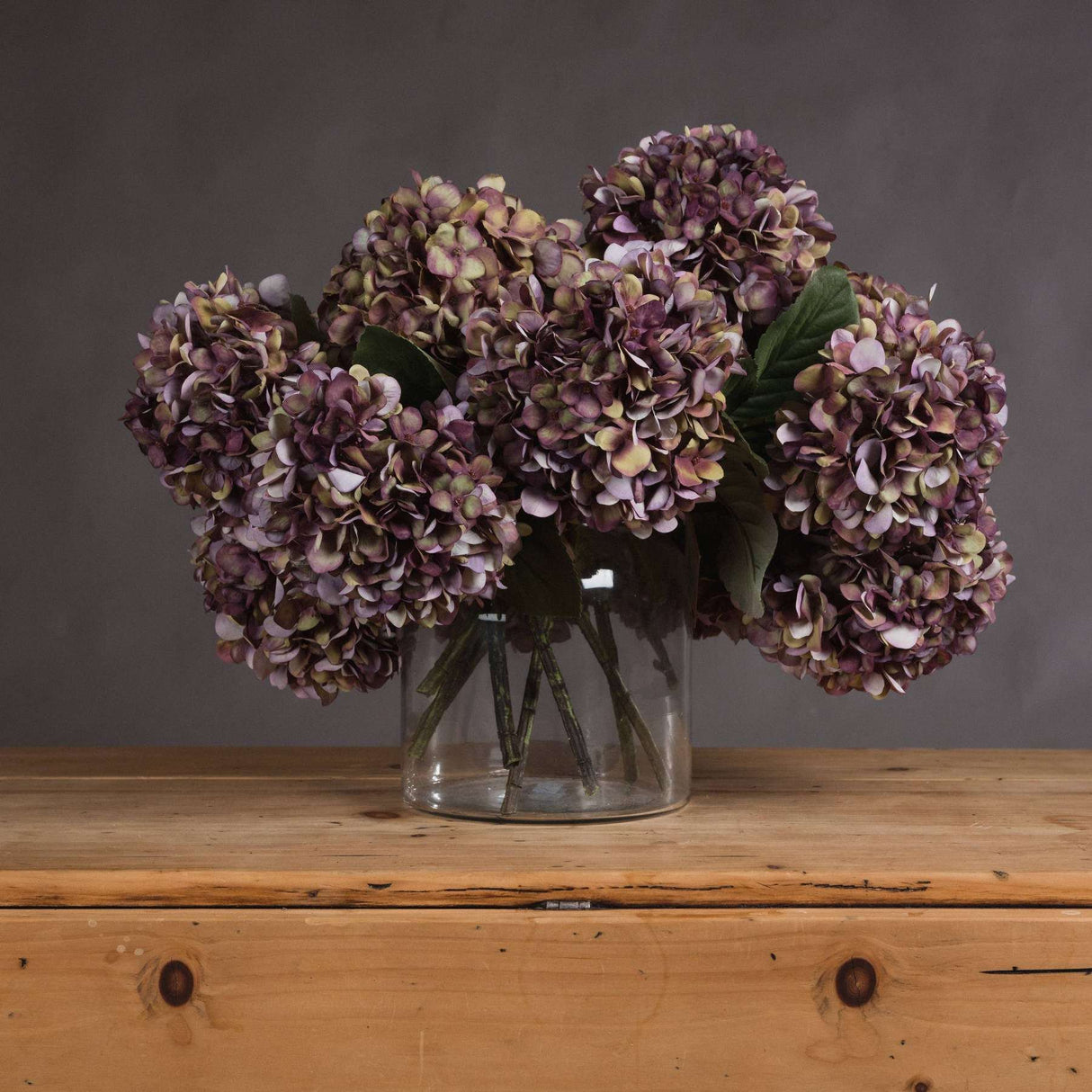 Shades 4 Seasons Burgundy Hydrangea Autumn Stem RED PLASTIC Shades 4 Seasons