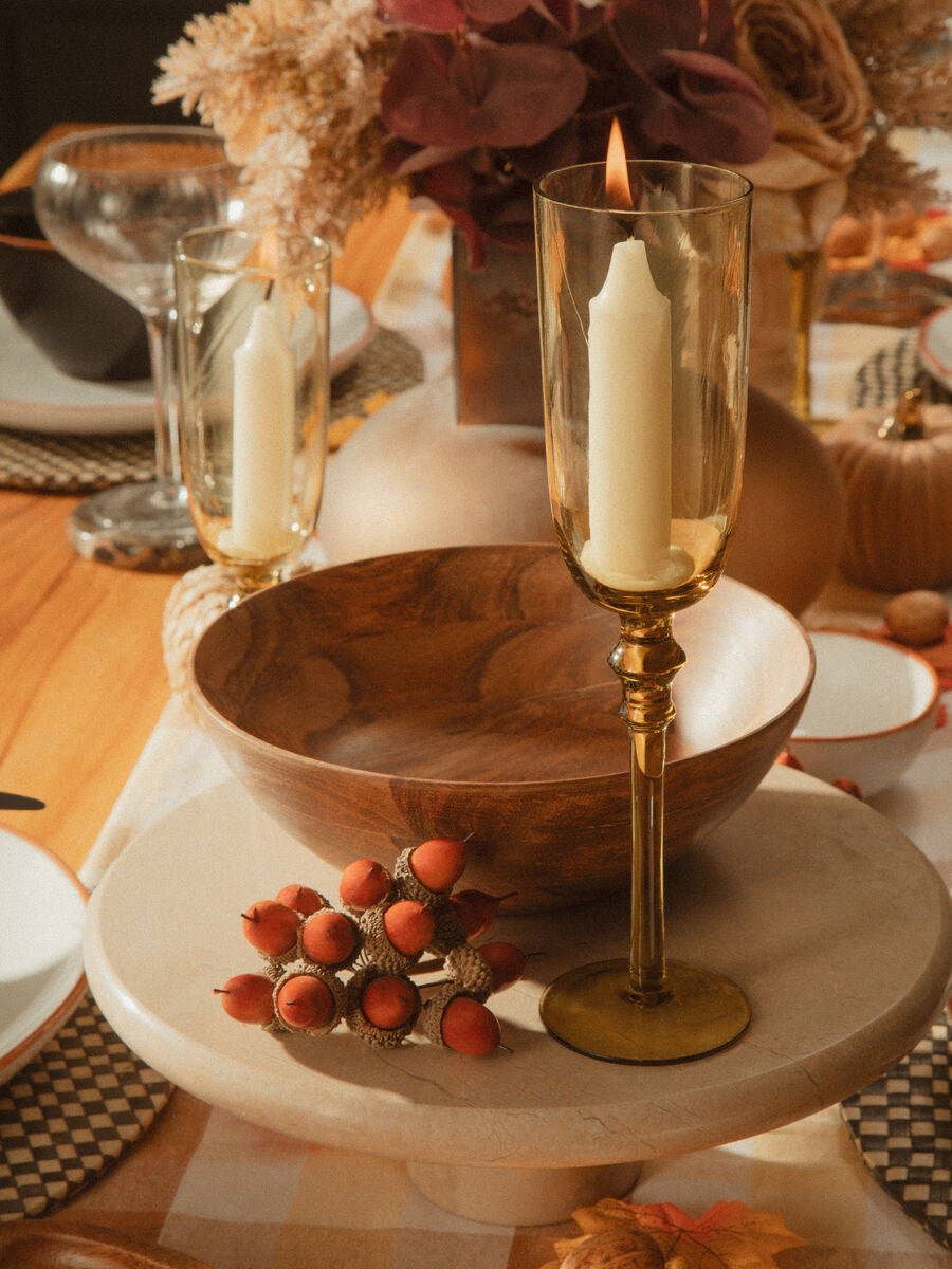 Orsina Cake Stand with a marble base, showcasing rustic decor for elegant dining setups