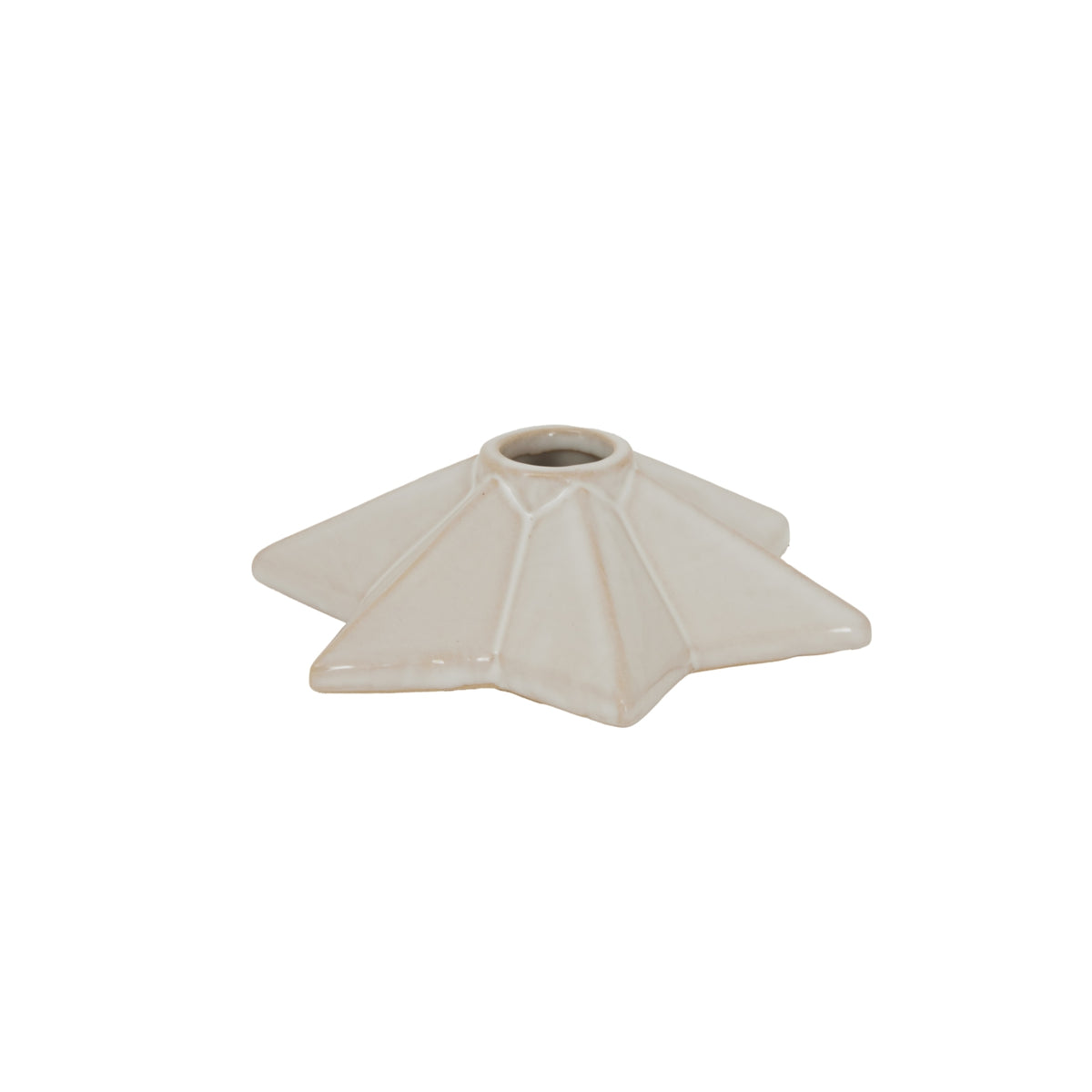Elegant ceramic candle holder in star shape, perfect for Christmas decorations and festive occasions