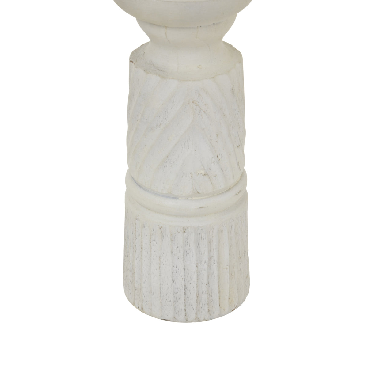 Elegant white candle holder with textured base for stylish home decor