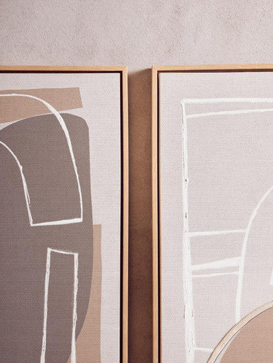 Astratto Set of 2 Neutral Abstract Canvas Wall Art Orsina