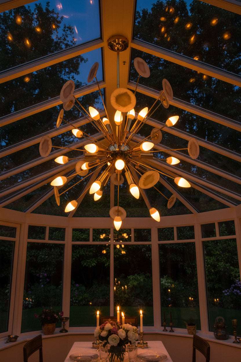 Orsina modern ceiling light with multiple bulbs, perfect for illuminating conservatories at night