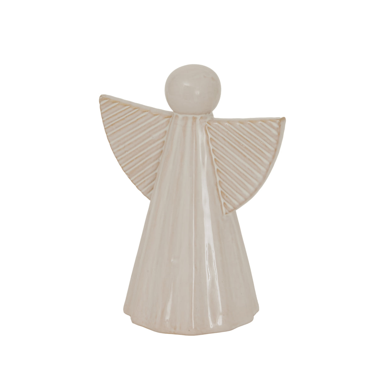 Elegant Ceramic Angel Christmas room decoration with textured wings for festive charm