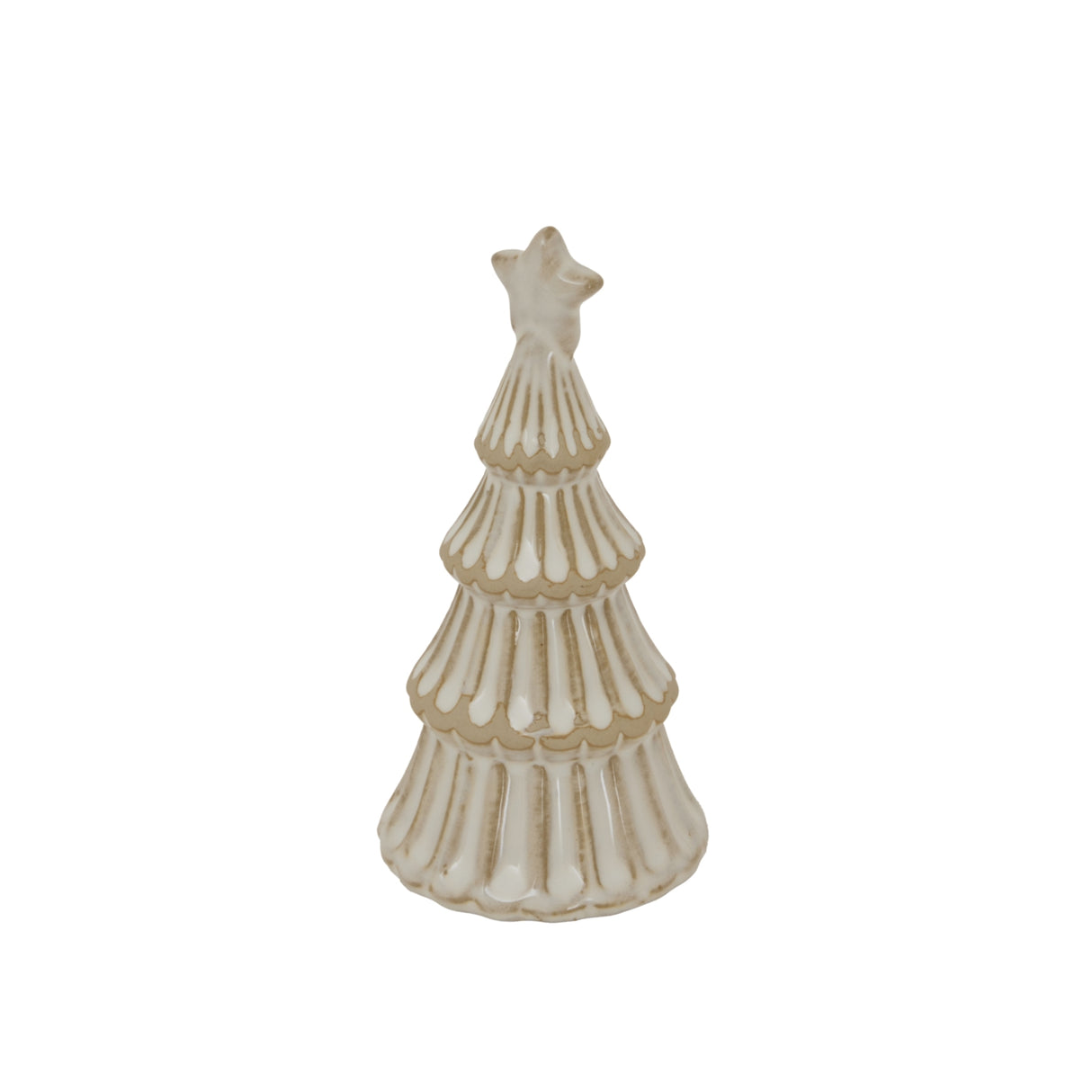 Decorative Snowy Layered Tree in white, perfect for adding a festive touch to Christmas room decorations