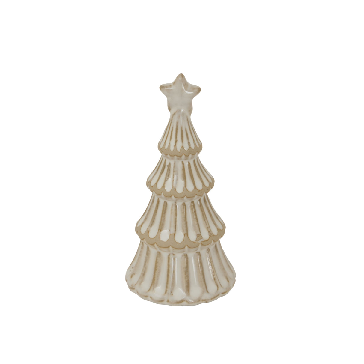 Elegant Snowy Layered Tree decoration in white for festive Christmas room decor