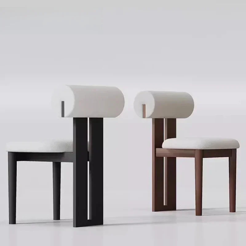 Modern Nisu Home Chair with a unique cylindrical backrest and cushioned seat in two colour options
