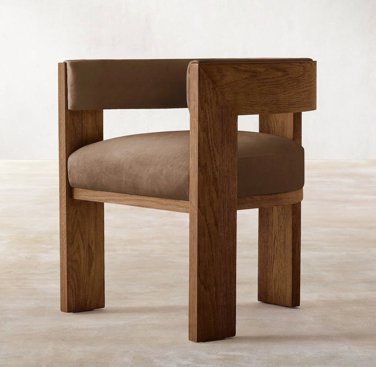 Nisu Home Wooden Chair with Brown Upholstered Seat for Modern Interior Decor