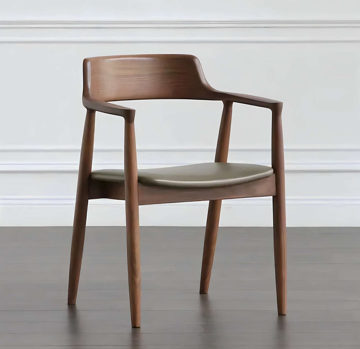 Nisu Home Wooden Chair with Armrests and Comfortable Upholstered Seat Design