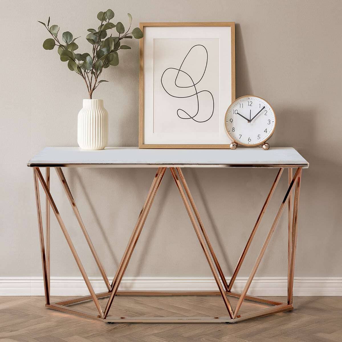 Allure Rectangular Champagne Console Table Orsina