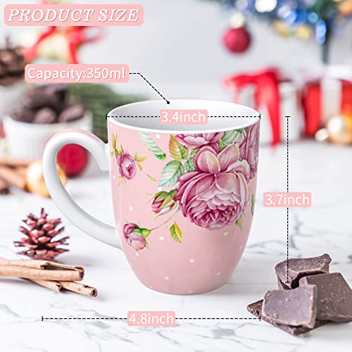 China Mugs Set featuring floral design and 350ml capacity for elegant tea or coffee enjoyment