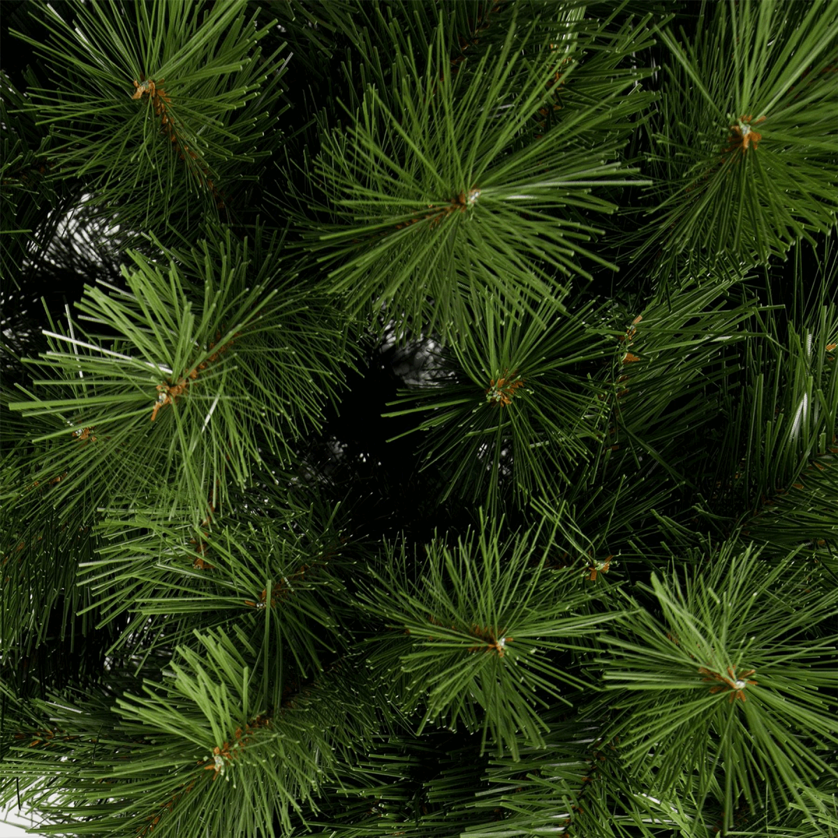 Close-up of Widdop artificial Christmas Tree with realistic green pine needle branches