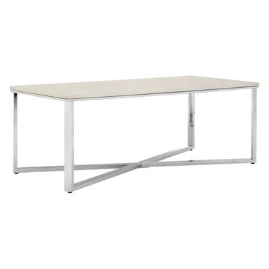Allure White Faux Marble Chrome Coffee Table Orsina