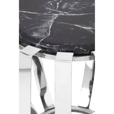 Alvaro Black Marble And Chrome Side Table Orsina
