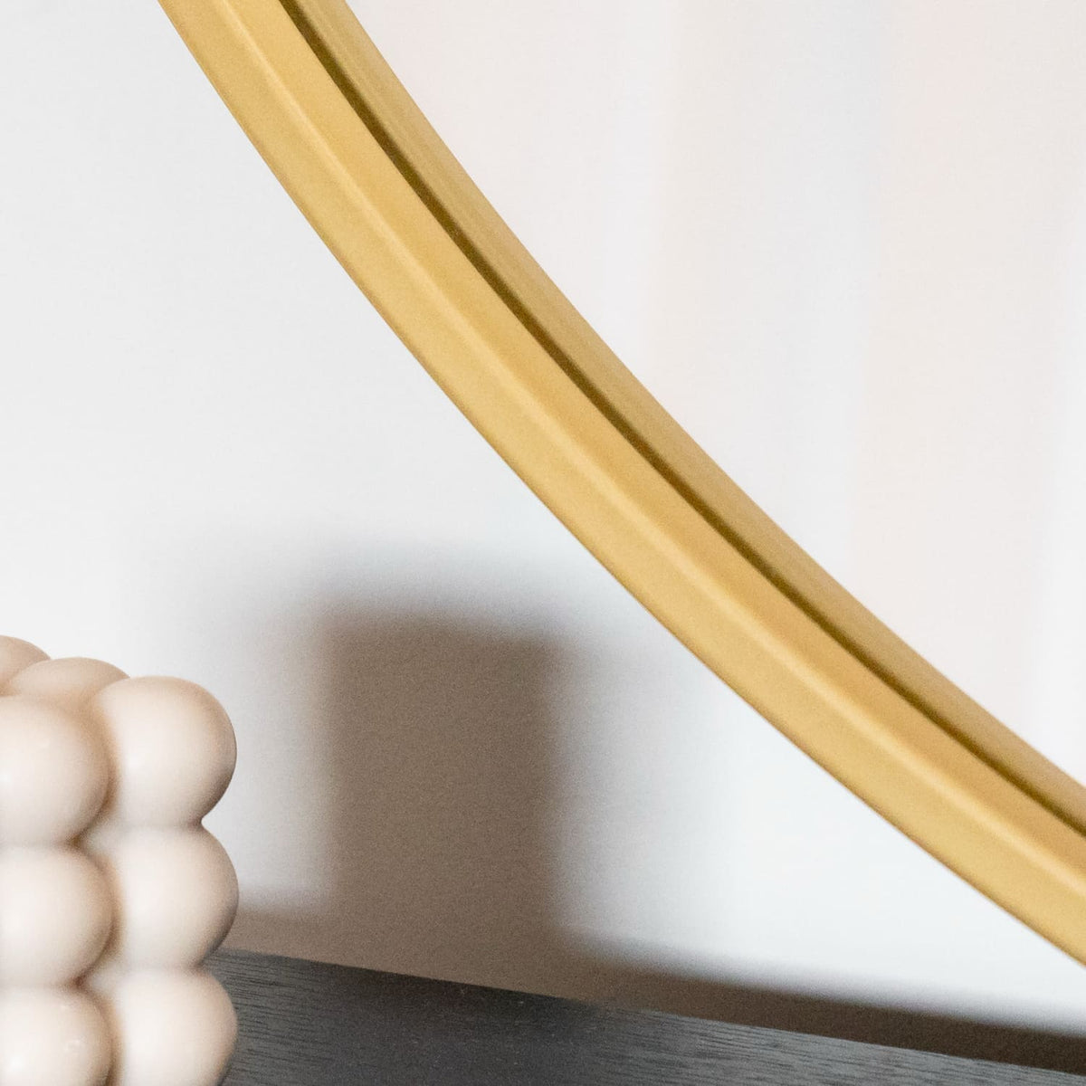 Jobu Home Circle Mirror with a sleek gold frame and modern design for stylish home decor