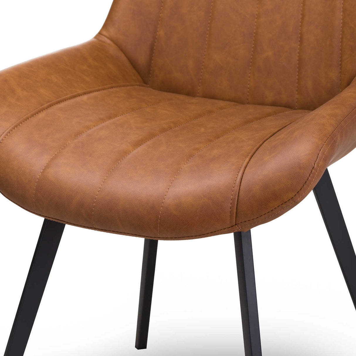 Shades 4 Seasons Brown Leather Dining Chair with Metal Legs Shades 4 Seasons