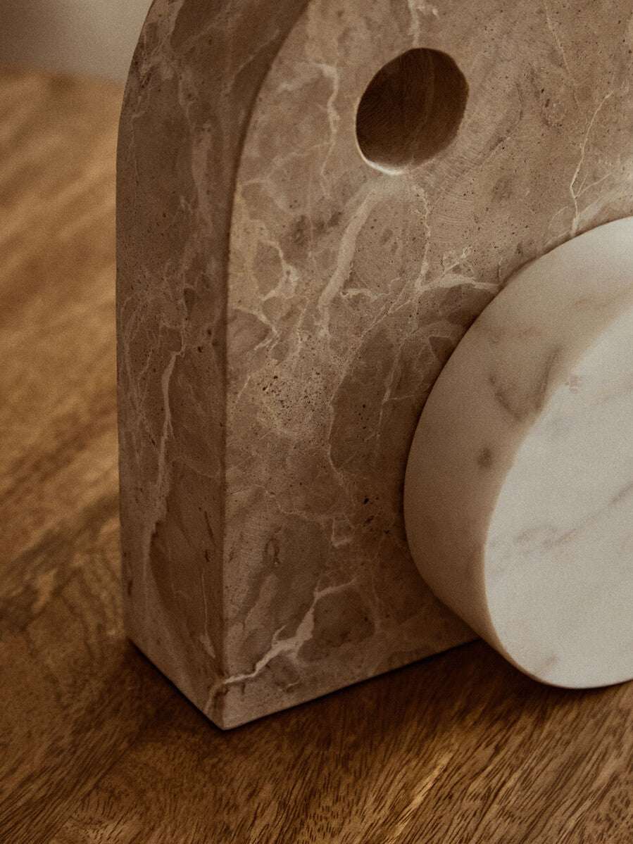Orsina Marble Sculpture with Smooth Curves and Textured Surface for Elegant Home Decor