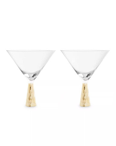 Astrid Set Of Two Cocktail Glasses With Gold Finish Stem Orsina