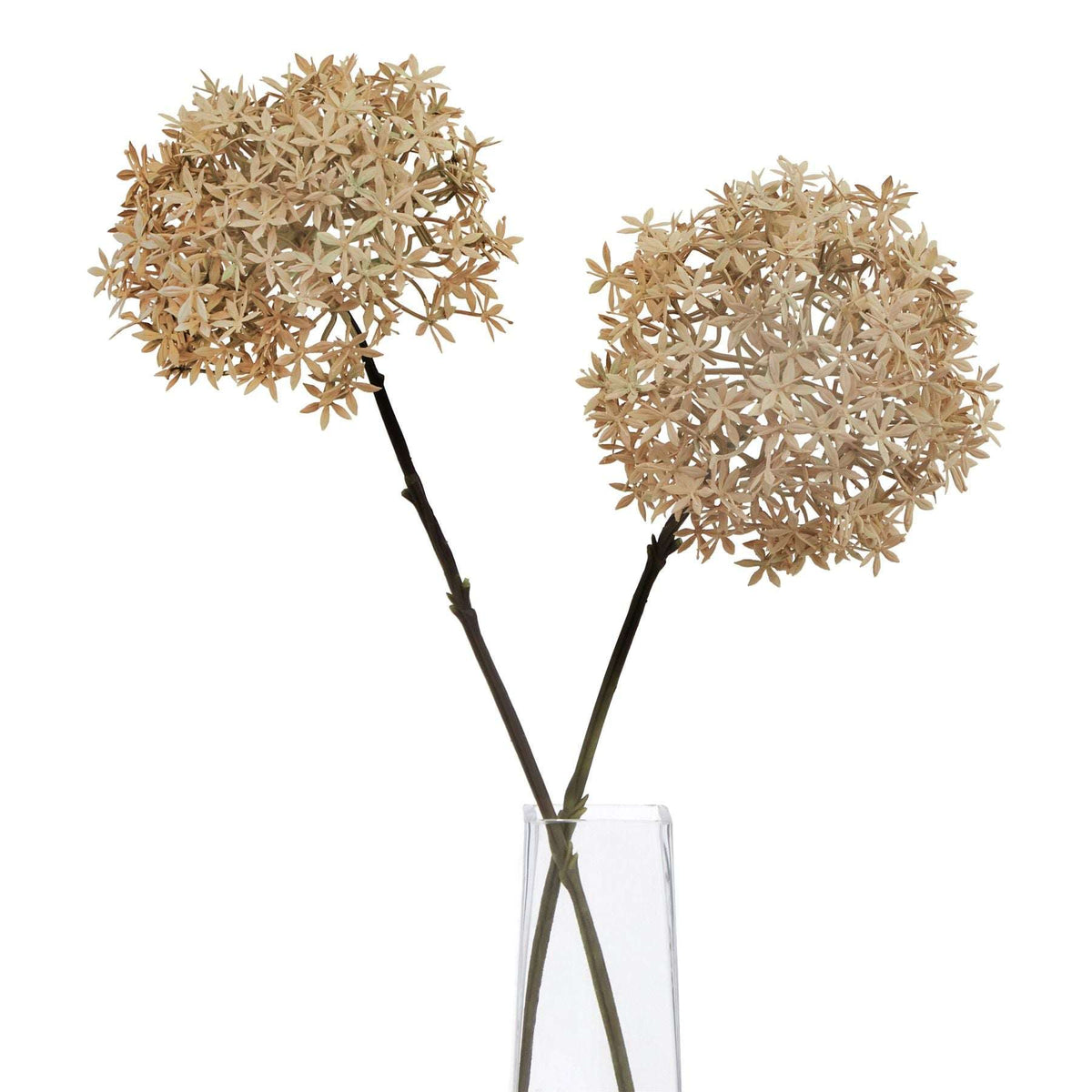 Coffee Allium artificial flower stem in beige, perfect for autumn arrangements and home decor