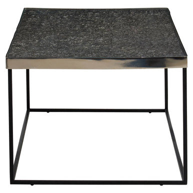 Akola Rectangle Coffee Table in Silver and Glass Orsina