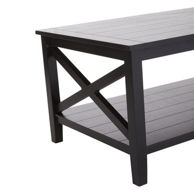 Orsina Coffee Table with a stylish slatted design and lower shelf for storage