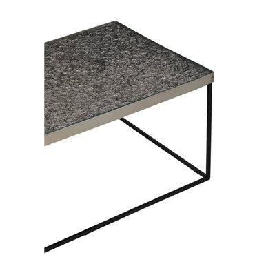 Akola Rectangle Coffee Table in Silver and Glass Orsina