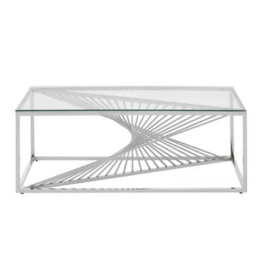 Amella Coffee Table With Silver Finish Frame Orsina