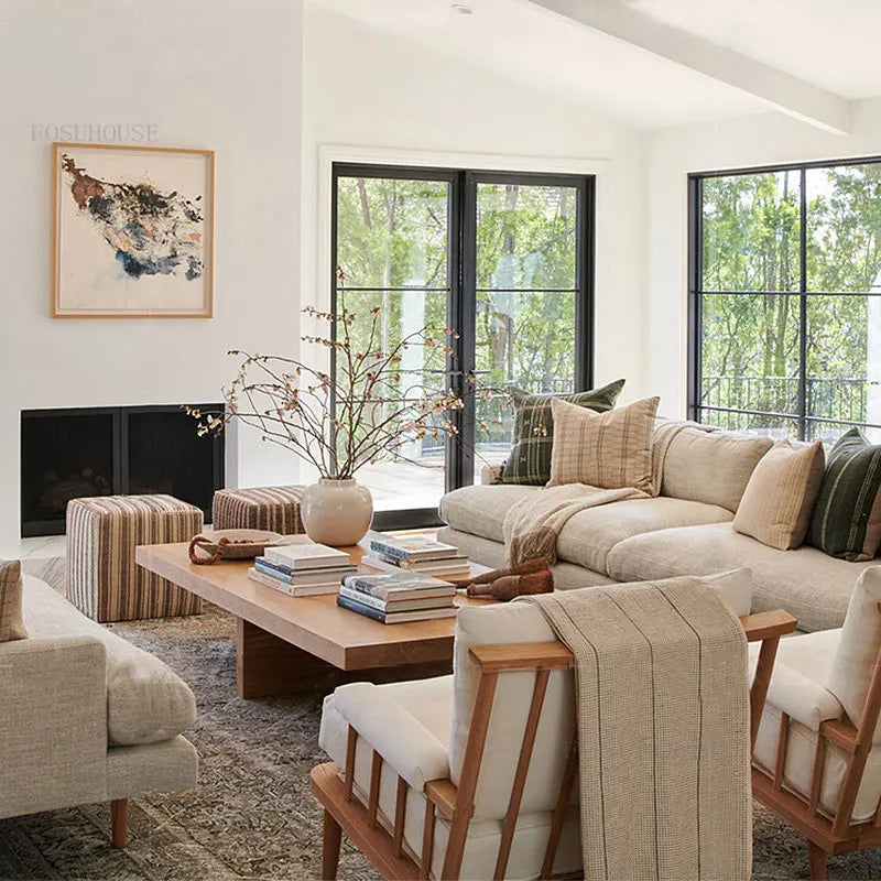 Stylish Nisu Home Coffee Table in a modern living room with plush sofas and large windows
