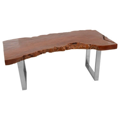 Orsina Coffee Table with a Unique Wooden Top and Modern Metal Legs for a Stylish Living Room