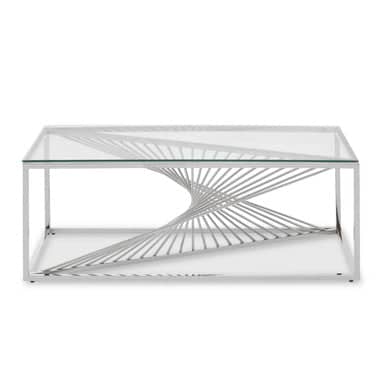 Amella Coffee Table With Silver Finish Frame Orsina