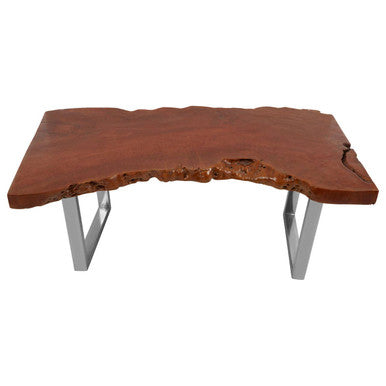 Orsina Coffee Table with a Unique Wooden Top and Metal Legs for Modern Living Rooms