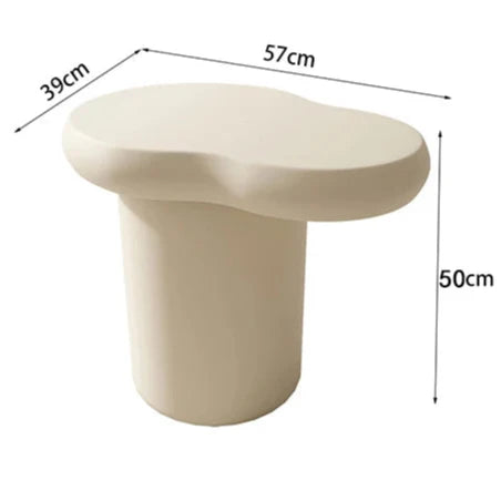 Nisu Home Modern Sculptural Coffee Table in White with Organic Shape and Unique Design