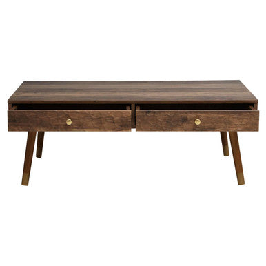 Orsina Coffee Table with Two Drawers and Wooden Finish for Modern Living Rooms