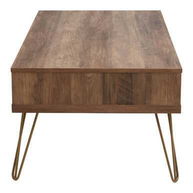 Orsina Coffee Table with a sleek wooden top and stylish metal legs for modern living spaces