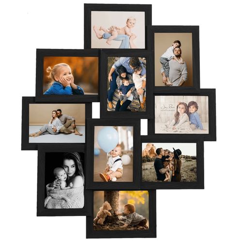 vidaXL Black Collage Photo Frame for 10 Photos vidaXL