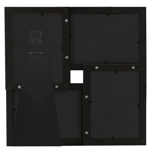 vidaXL Black Wooden Collage Photo Frame for 4 Photos vidaXL