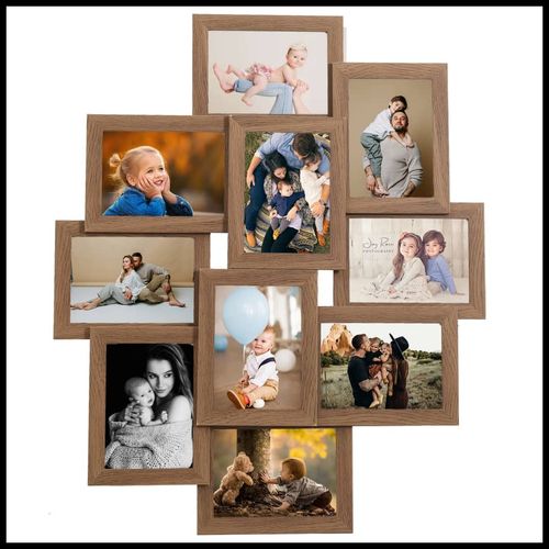 vidaXL Black Collage Photo Frame for 10 Photos vidaXL