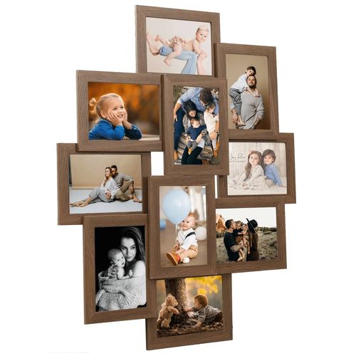 vidaXL Black Collage Photo Frame for 10 Photos vidaXL