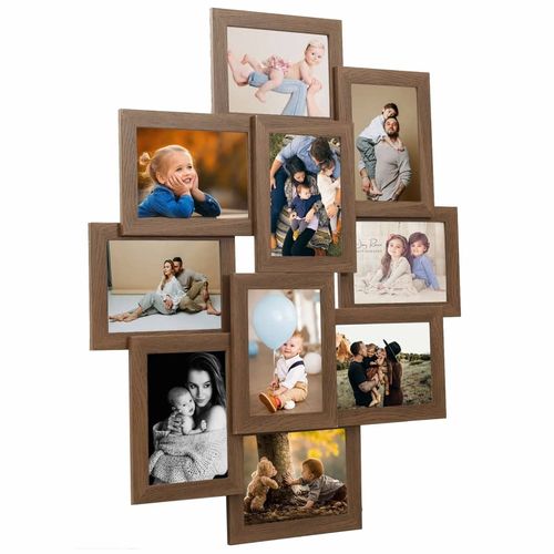 vidaXL Black Collage Photo Frame for 10 Photos vidaXL