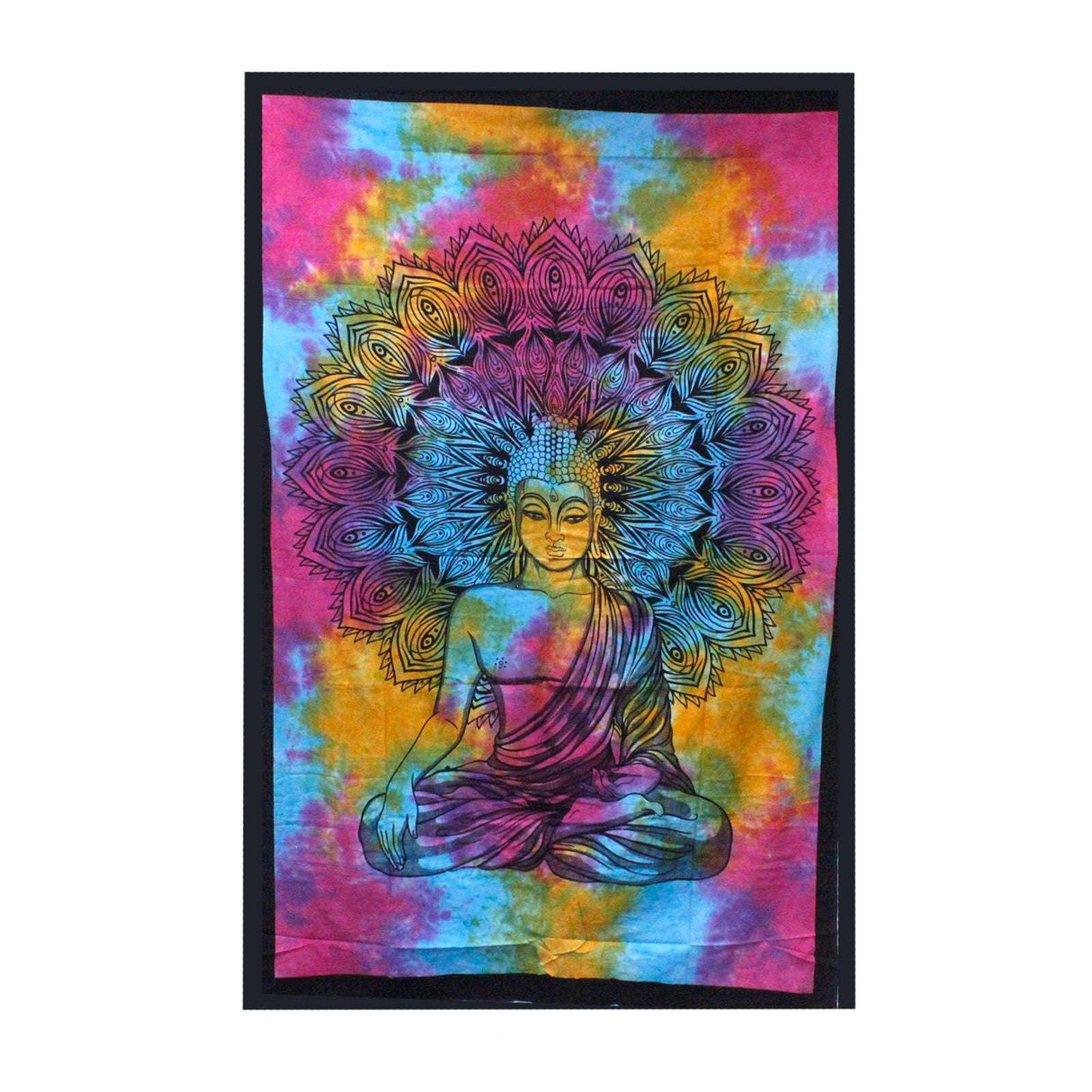 Single Cotton Bedspread and Wall Hanging - Peaceful Buddha AW-Dropship