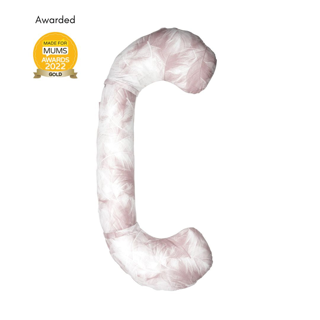 BellaMoon 3-in-1 Comfort Pillow in Pink with C-shaped Design for Versatile Support