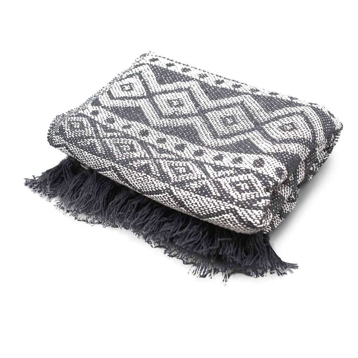 Boho Comfort Throws - 125x150cm - Grey Geometric AW-Dropship