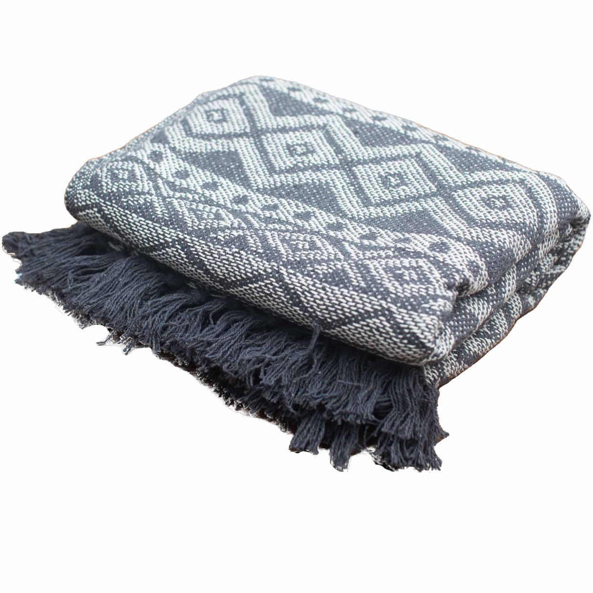 Boho Comfort Throws - 125x150cm - Grey Geometric AW-Dropship