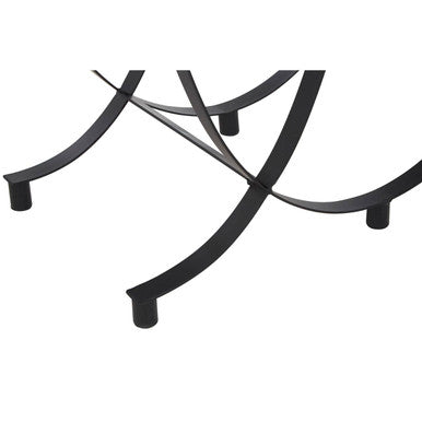 Stylish Orsina Console Table featuring a curved black metal base with sleek legs