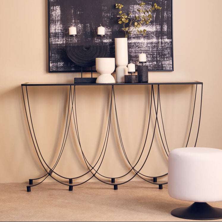 Orsina Console Table with Elegant Curved Design and Minimalist Aesthetic for Modern Interiors