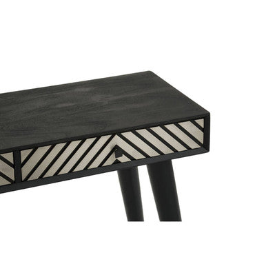 Orsina Console Table with Geometric Pattern and Black Finish for Modern Home Decor