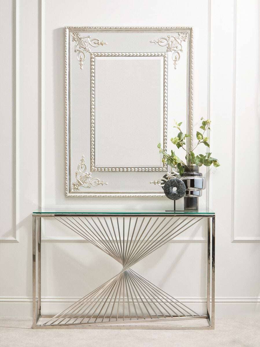 Amella Console Table With Silver Finish Frame Orsina
