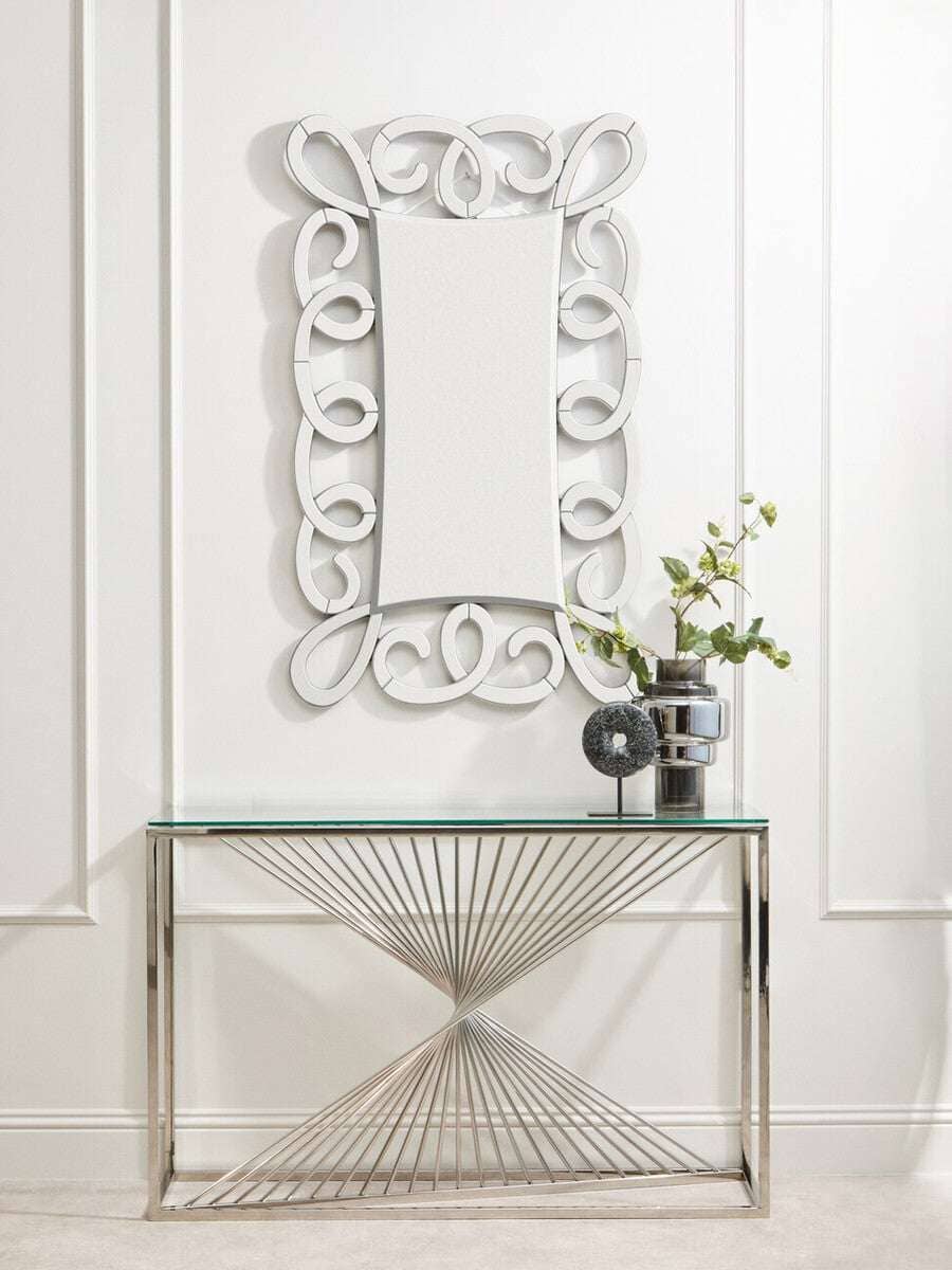 Amella Console Table With Silver Finish Frame Orsina